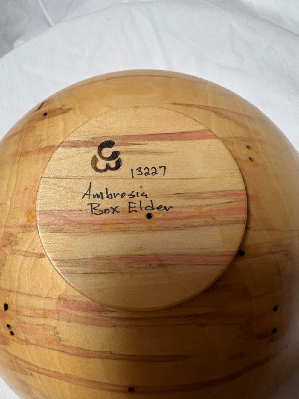 Warren Carpenter Ambrosia Box Elder Bowl • Hand‑Turned • Signed Wood Art - Picture 3 of 8
